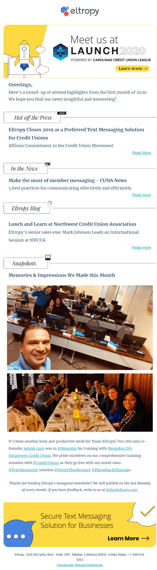 eltropy newsletter